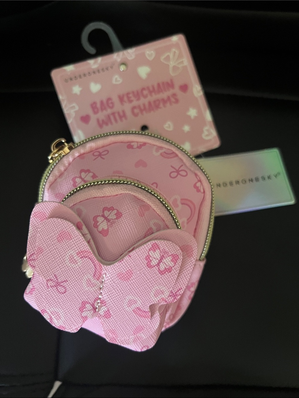 #3053..**Pink Bow Coin Purse Keychain
